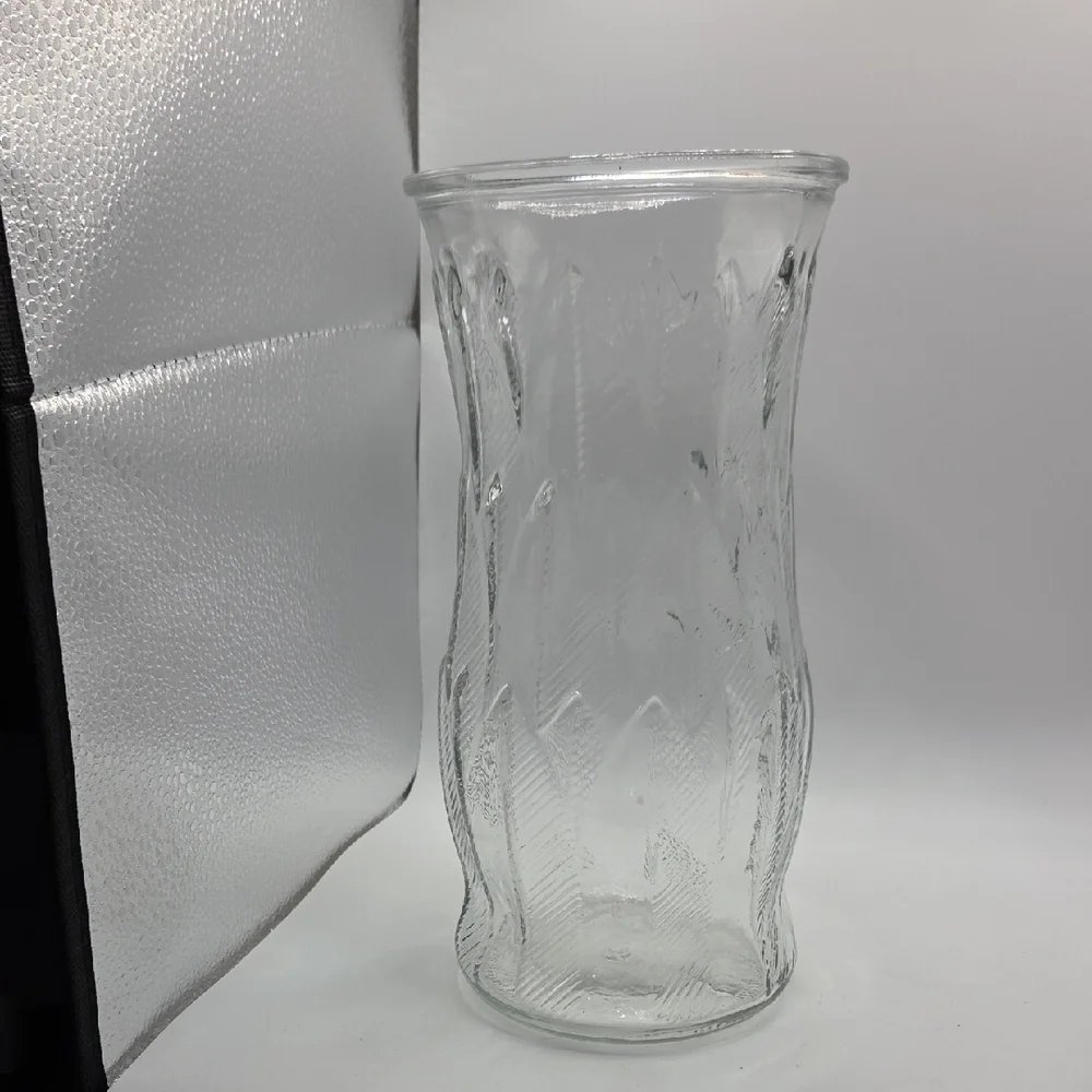Brody Textured Clear Glass Vase 9.5 Inch